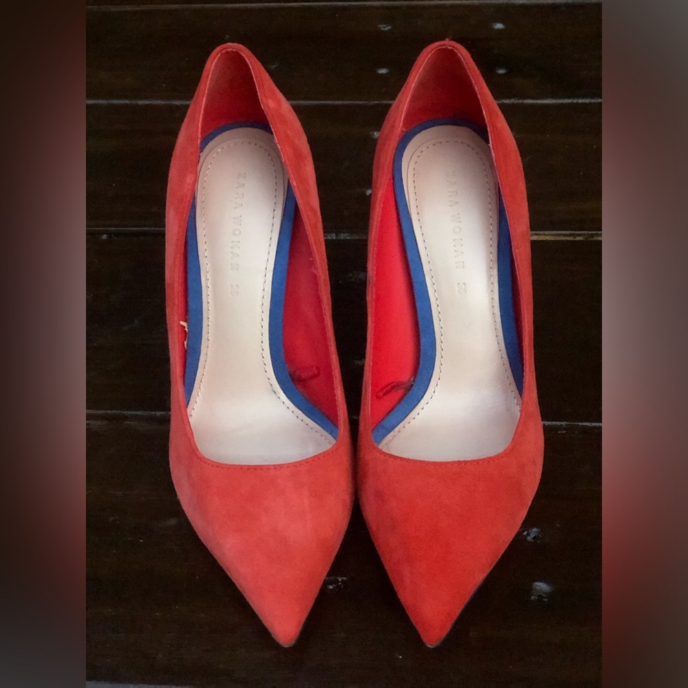 Zara Red Suede Shoes